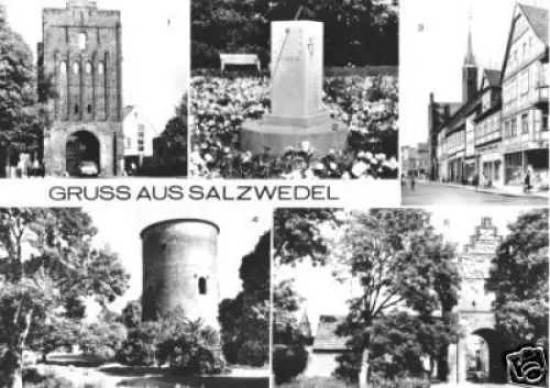 AK, Salzwedel, fünf Abb., 1977