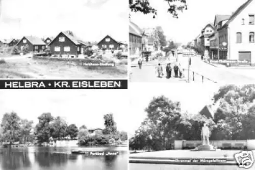 AK, Helbra Kr. Eisleben, vier Abb., 1987