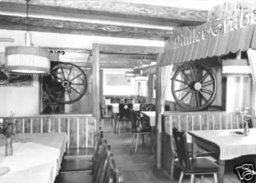 AK, Gernrode Harz, Gastst. Bückemühle, Gastraum, 1973