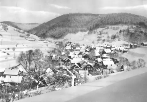 AK, Gießübel Thür. Wald, winterliche Teilansicht, 1967