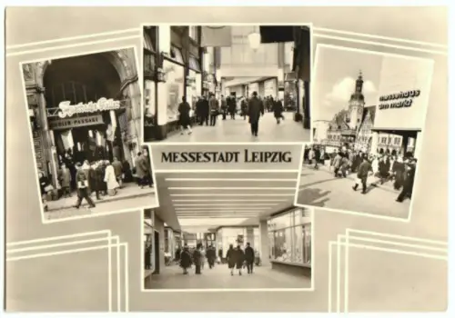 AK, Leipzig, vier Abb., Messepassagen, 1965