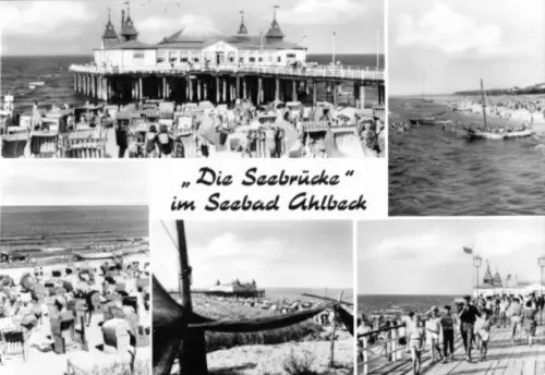 AK, Seebad Ahlbeck Usedom, fünf Abb., "Die Seebrücke"