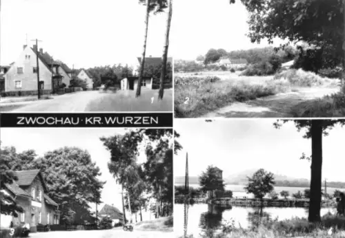 AK, Zwochau Kr. Wurzen, vier Abb., 1974