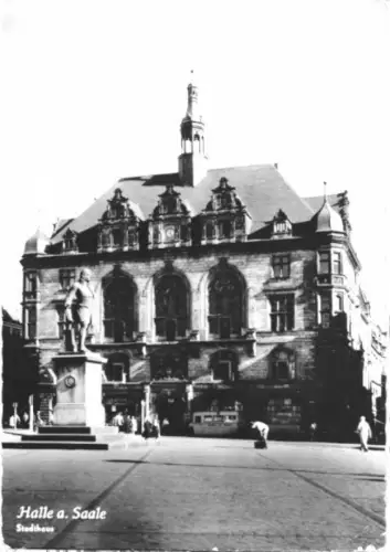 AK, Halle Saale, Stadthaus, 1958