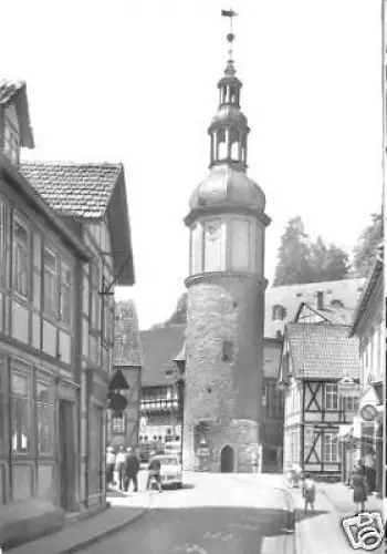 AK, Stolberg Harz, Straßenpartie mit Seigerturm, 1973