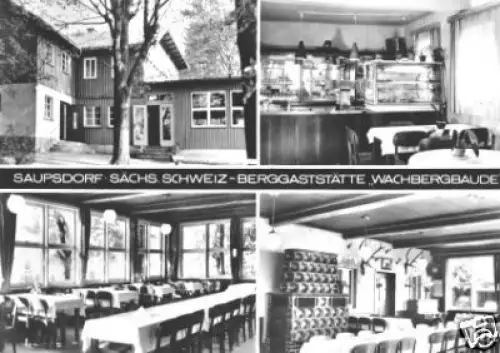 AK, Saupsdorf, Berggastst. "Wachbergbaude", 4 Abb. 1977
