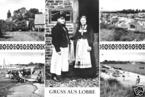 AK, Lobbe Rügen, fünf Abb., gestaltet, 1987