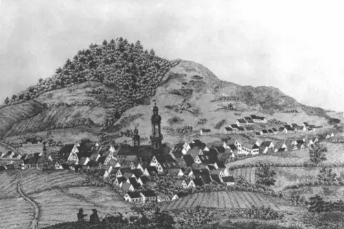 AK, Suhl, Stadtansicht um 1700, nach einer alten Zeichnung, 1972