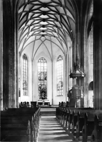 AK, Saalfeld Saale, Johanniskirche, Innenansicht, 1968