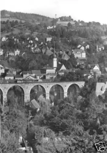 AK, Sebnitz, Teilansicht mit Viadukt, 1973