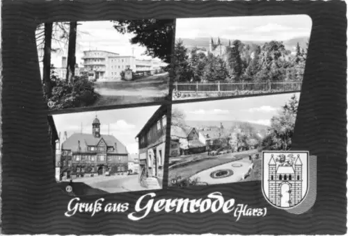 AK, Gernrode Harz, vier Abb., gestaltet, 1964