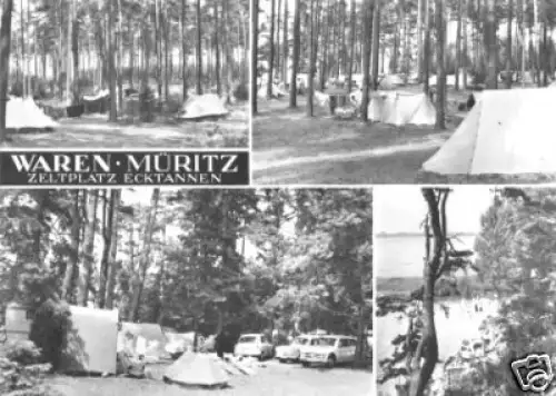 AK, Waren Müritz, Zeltplatz Ecktannen, 1967