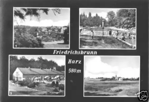 AK, Friedrichsbrunn Harz, vier Abb., gestaltet, 1967