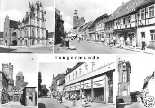 AK, Tangermünde, 5 Abb., u.a. Kaufhaus am Markt, 1983