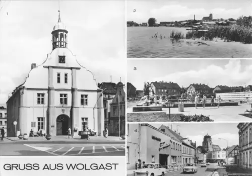 AK, Wolgast, vier Abb., u.a. Rathaus, 1979