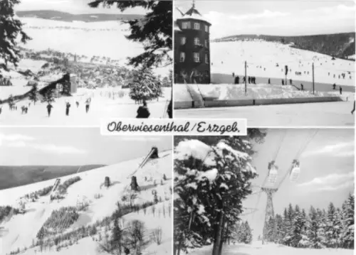 AK, Oberwiesenthal Erzgeb., vier winterliche Abb., 1960