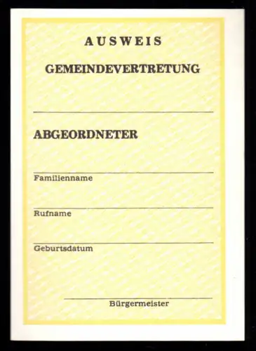 Gemeindevertreter - Ausweis, blanko