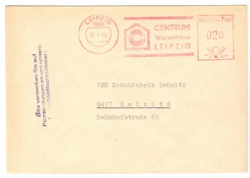 AFS, rot, Centrum Warenhaus Leipzig, o Leipzig, 7010, 12.4.85