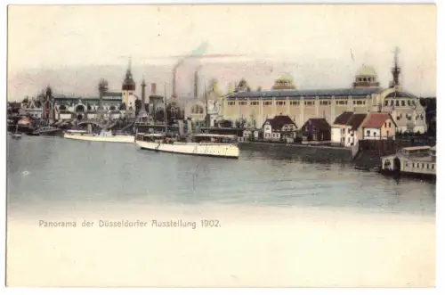 AK, Düsseldorf, Panorama der Düsseldorfer Ausstellung 1902