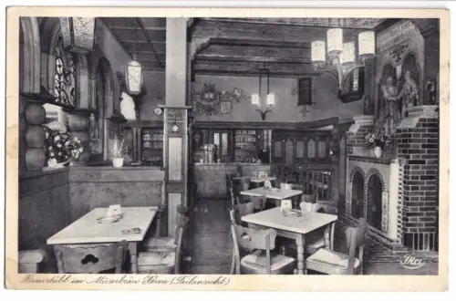 AK, Herne i. W., Braustübl im Müserbräu, Gastraum, Bahnhofstr. 11, 1942