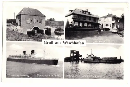 AK, Wischhafen, vier Abb., um 1952