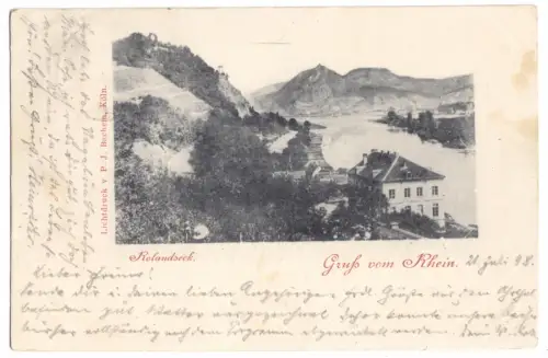 AK, Remagen, Rolandseck, Lichtdruck, 1898