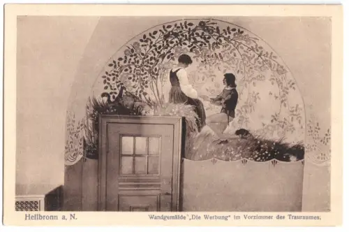 AK, Heilbronn a. Neckar, Wandgemälde im Vorzimmer des Trauraumes, 1922