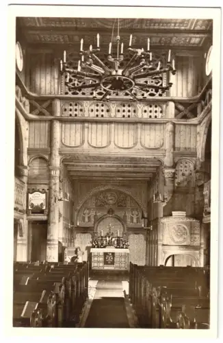 AK, Hahnenklee Harz, Ev. Luth. Kirche, innen, um 1936