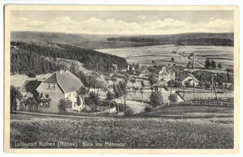 AK, Rüthen Möhne, Teilansicht, Blick ins Möhnetal, 1942