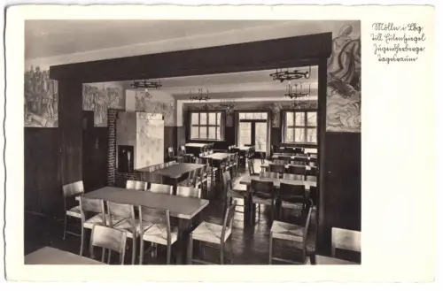 AK, Mölln i. Lbg., Till Eulenspiegel Jugendherberge, Tagesraum, um 1934