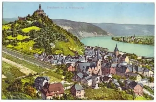 AK, Braubach m.d. Marksburg, Teilansicht, ca. 1914