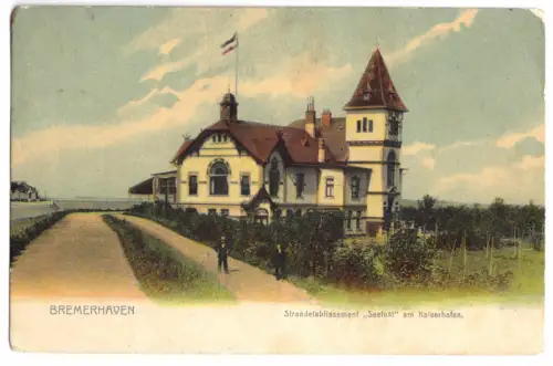 AK, Bremerhaven, Strandetablissemant "Seelust" am Kaiserhafen, 1907