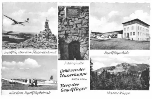 AK, Rhön, Gruß von der Wasserkuppe, 5 Abb., um 1960