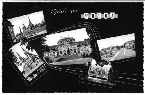 AK, Fulda, fünf Abb., gestaltet, um 1960