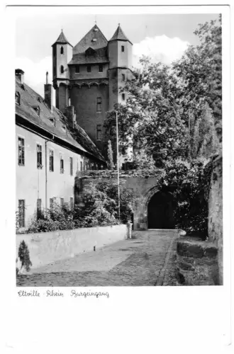AK, Eltville Rhein, Burgeingang, um 1958