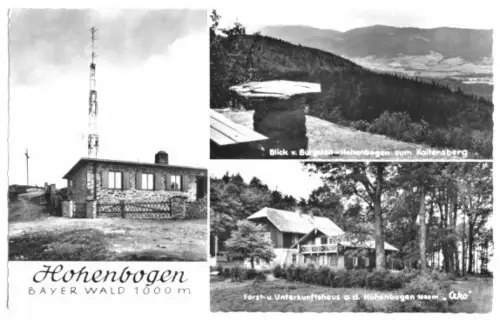 AK, Hohenbogen Bayer. Wald, drei Abb., 1960