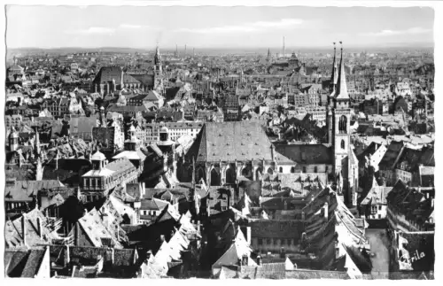 AK, Nürnberg, Teilansicht von der Burgfreiung, 1965