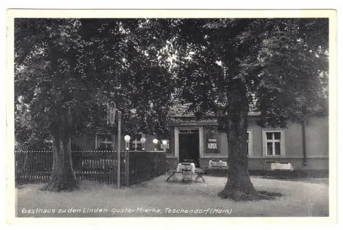 AK, Teschendorf Mark Kr. Oranienburg, Gasthaus zu den Linden, 1941