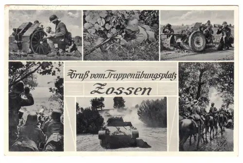 AK, Zossen, Gruß vom Truppenübungsplatz Zossen, sechs Ausbildungsszenen, 1938