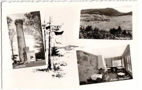 AK, Bad Eilsen, Ida - Turm, drei Abb. gestaltet, u.a. Kaminstübchen, um 1960