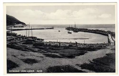 AK, Ostseebad Lohme auf Rügen, Hafen, um 1938