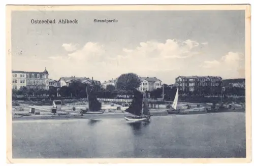 AK, Seebad Ahlbeck auf Usedom, Teilansicht von der Seeseite, 1927