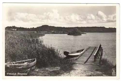 AK, Ostseebad Kölpinsee, Seesteg mit Ruderbooten, 1939