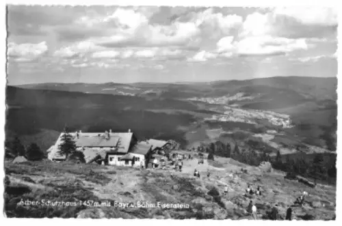 AK, Arber-Schutzhaus m. Bayer. u. Böhm. Eisenstein 1962