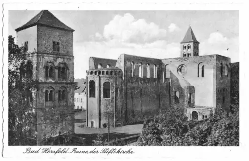 AK, Bad Hersfeld, Ruine der Stiftskirche, um 1953