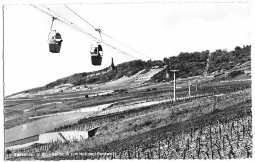 AK, Rüdesheim a. Rh., Seilbahn zum National-Denkmal, um 1960