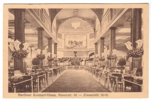 AK, Berlin Mitte, Berliner Konzerthaus, Mauerstr. 82, Gastraum, 1921