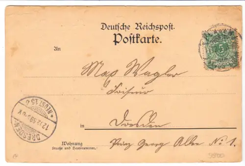 AK, Plauen Vogtl., Blumen-August, 1899