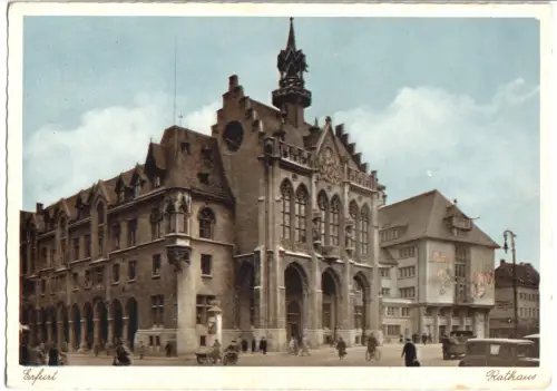 AK, Erfurt, Rathaus, teilcoloriert, um 1938