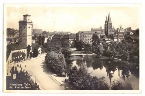 AK, Altenburg Thür., Teilansicht, Am kleinen Teich, um 1938